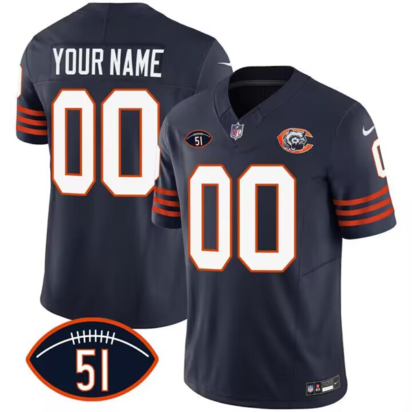 Chicago Bears Custom 2023 F.U.S.E. Navy Dick Butkus Patch Throwback Limited Stitched Jersey - Zenithce