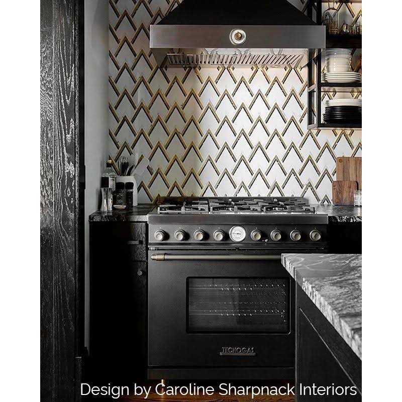 Ogee 4.23 x 5.28 Marble Chevron Mosaic Wall Tile Ivy Hill Tile - Zenithce