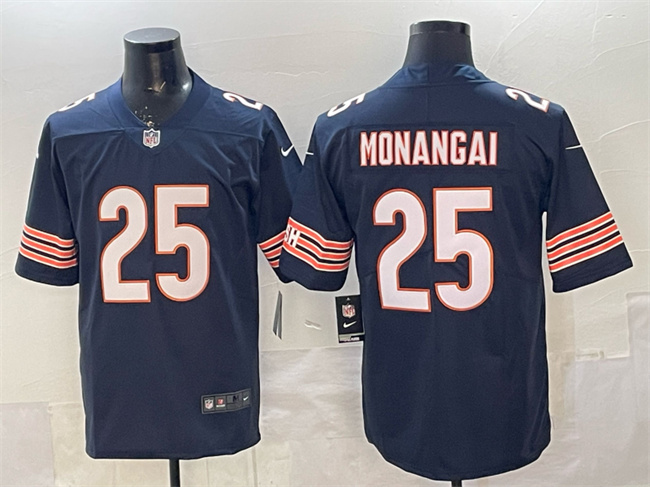 Chicago Bears #25 Kyle Monangai Navy Vapor Untouchable Stitched Jersey - Zenithce