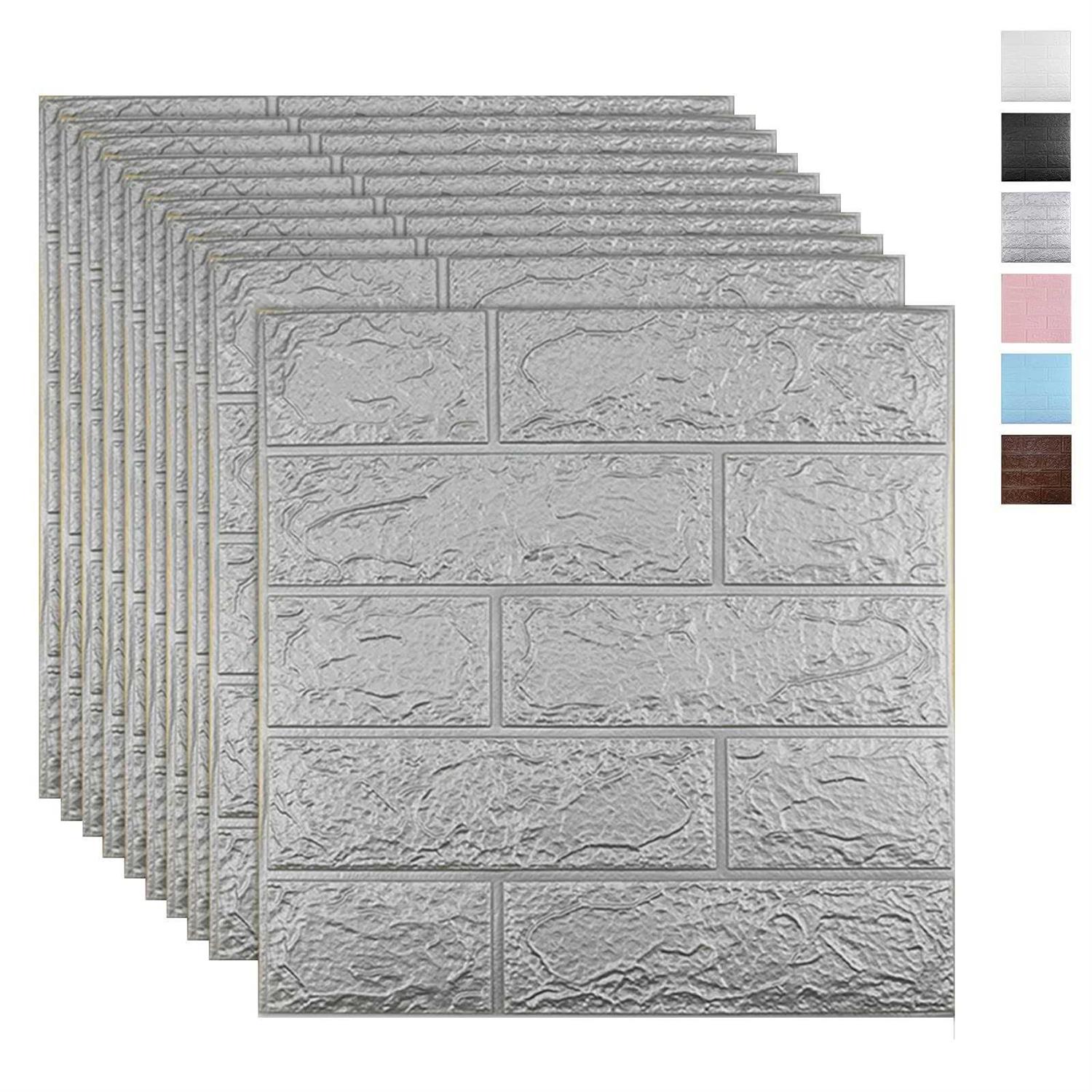 Sodeno 3D Wall Panels Coverage Printable Wallpaper Sticker with Self-Adhesive Waterproof Brick PE Foam Wall Panels Peel - Zenithce