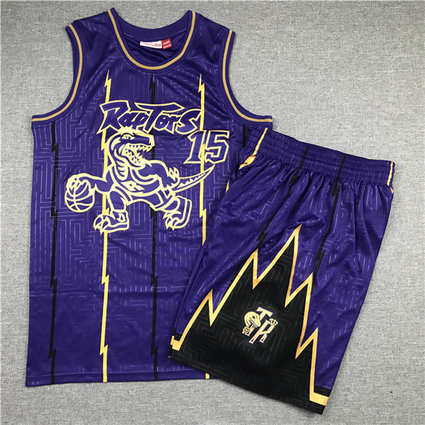 Raptors 15 Vince Carter Purple 1998-99 Hardwood Classics Jersey(With Shorts) - Zenithce