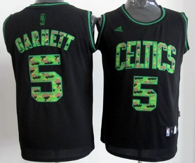 Boston Celtics #5 Kevin Garnett Black Camo Fashion Jersey - Zenithce