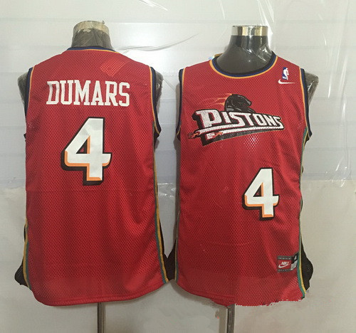 Detroit Pistons #4 Joe Dumars Red Hardwood Classics Soul Swingman Throwback Jersey - Zenithce