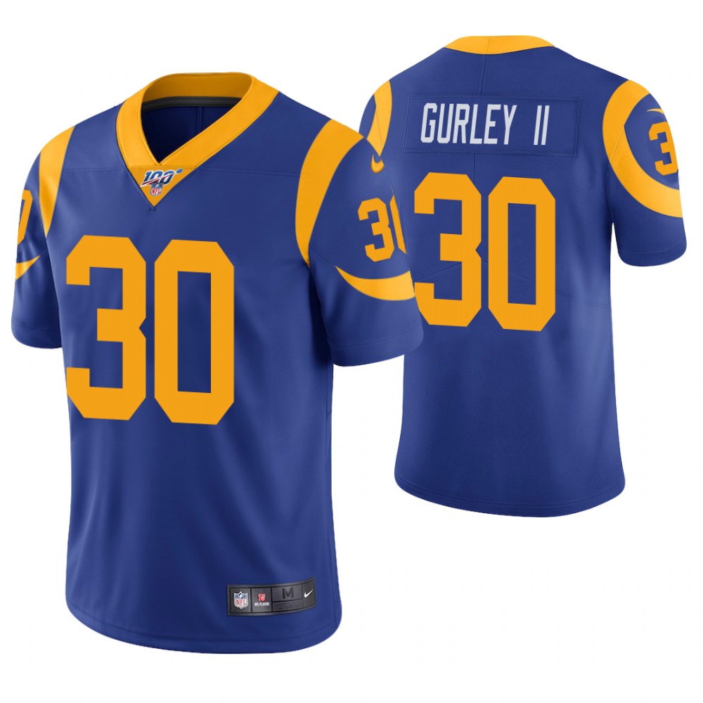 Los Angeles Rams #30 Todd Gurley II Royal Blue 100th Season Vapor Untouchable Limited Stitched Jersey - Zenithce