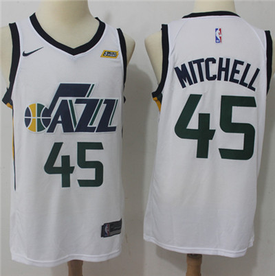 Jazz #45 Donovan Mitchell White Swingman Association Edition Jersey - Zenithce