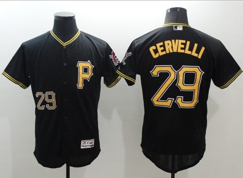 Pirates #29 Francisco Cervelli Black Flexbase Authentic Collection Stitched Jersey - Zenithce