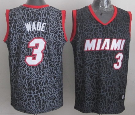 Miami Heat #3 Dwyane Wade Black Leopard Print Fashion Jersey - Zenithce