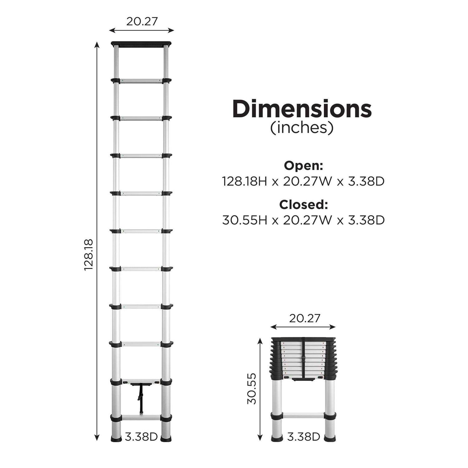 Cosco SmartClose Telescoping Aluminum Ladder with Pinch-Free - Zenithce