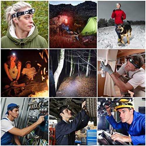 Foxelli LED Headlamp Flashlight for Adults & Kids Running Camping Hiking Head Lamp with White & Red Light - Zenithce