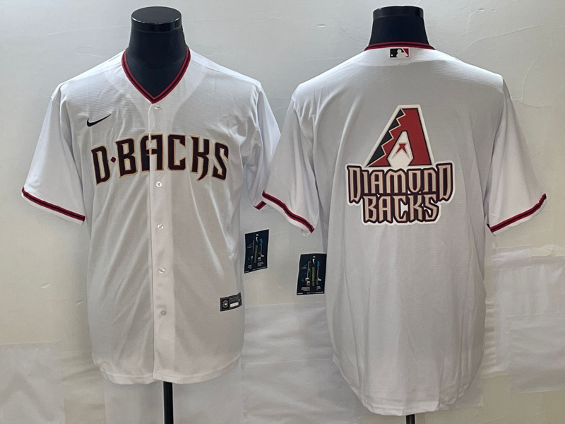 Arizona Diamondbacks White Team Big Logo Cool Base Stitched Jersey - Zenithce