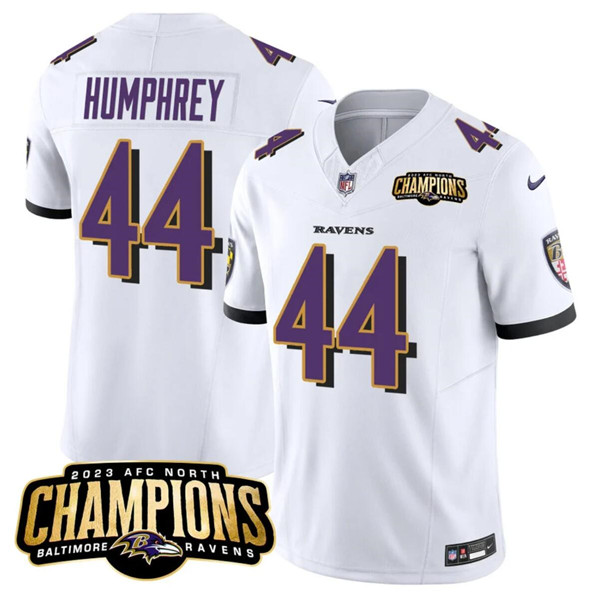 Baltimore Ravens #44 Marlon Humphrey White 2023 F.U.S.E. AFC North Champions Vapor Limited Jersey - Zenithce