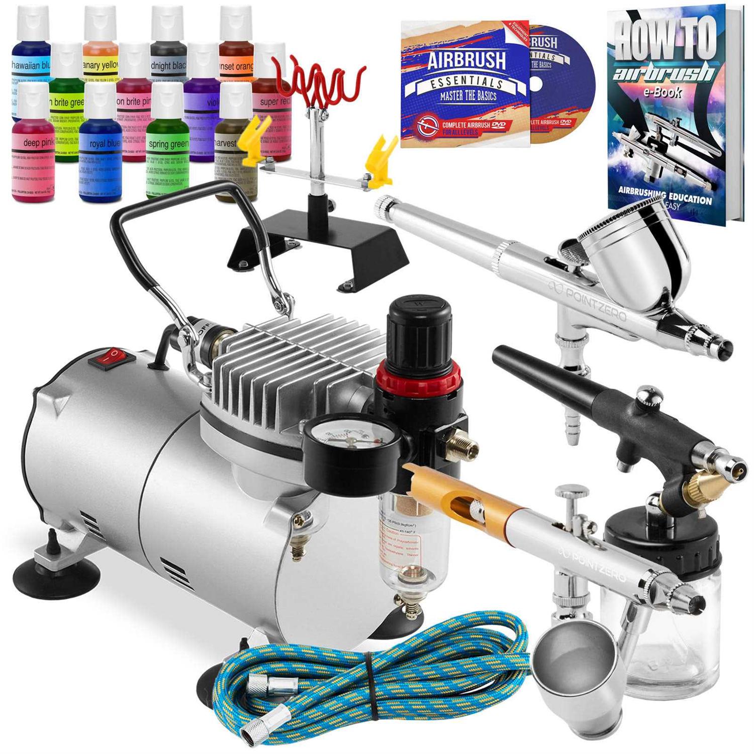 Pointzero 1/5 HP Airbrush Compressor with Regulator, Gauge and Water Trap - Zenithce