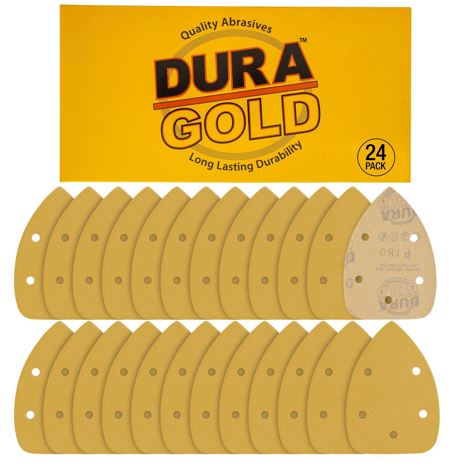 Dura-gold Grit 5-Hole Hook & Loop Sanding Sheets for Mouse Sanders - Zenithce