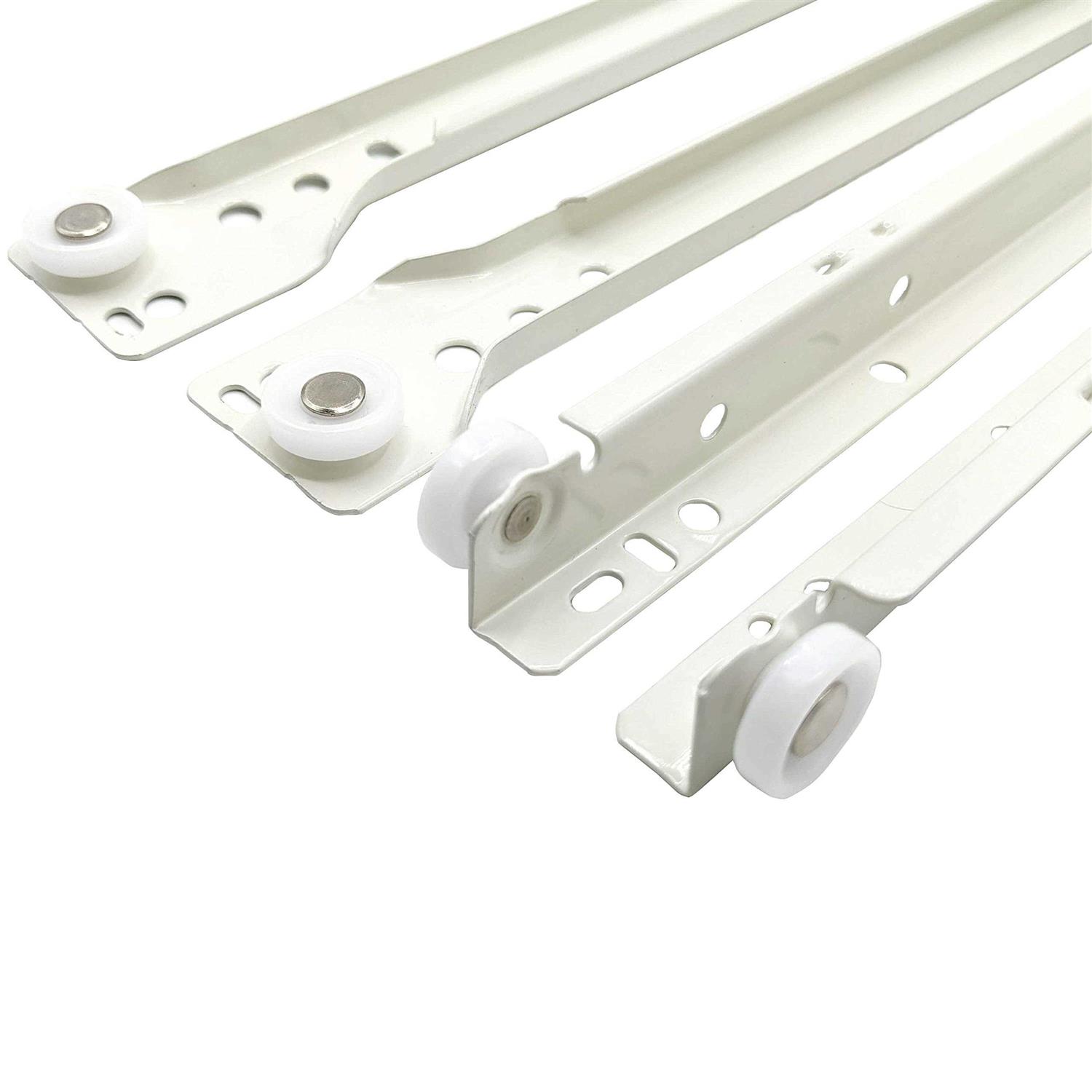 GlideRite 22 in. Bottom Mount V-Notch Epoxy Euro Self Close Drawer Slides - Zenithce