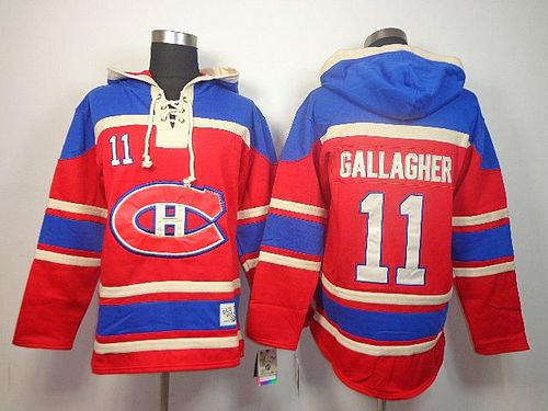 Canadiens #11 Brendan Gallagher Red Sawyer Hooded Sweatshirt Stitched Jersey - Zenithce