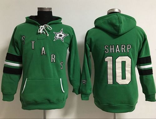 Dallas Stars #10 Patrick Sharp Green Women's Old Time Heidi Hoodie NHL Hoodie - Zenithce