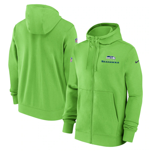 Seattle Seahawks Green Sideline Club Performance Full-Zip Hoodie - Zenithce