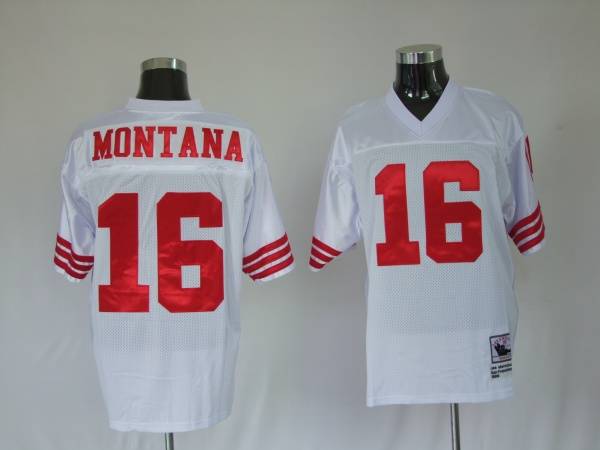 Mitchell And Ness 49ers Joe Montana #16 Stitched White Jersey - Zenithce