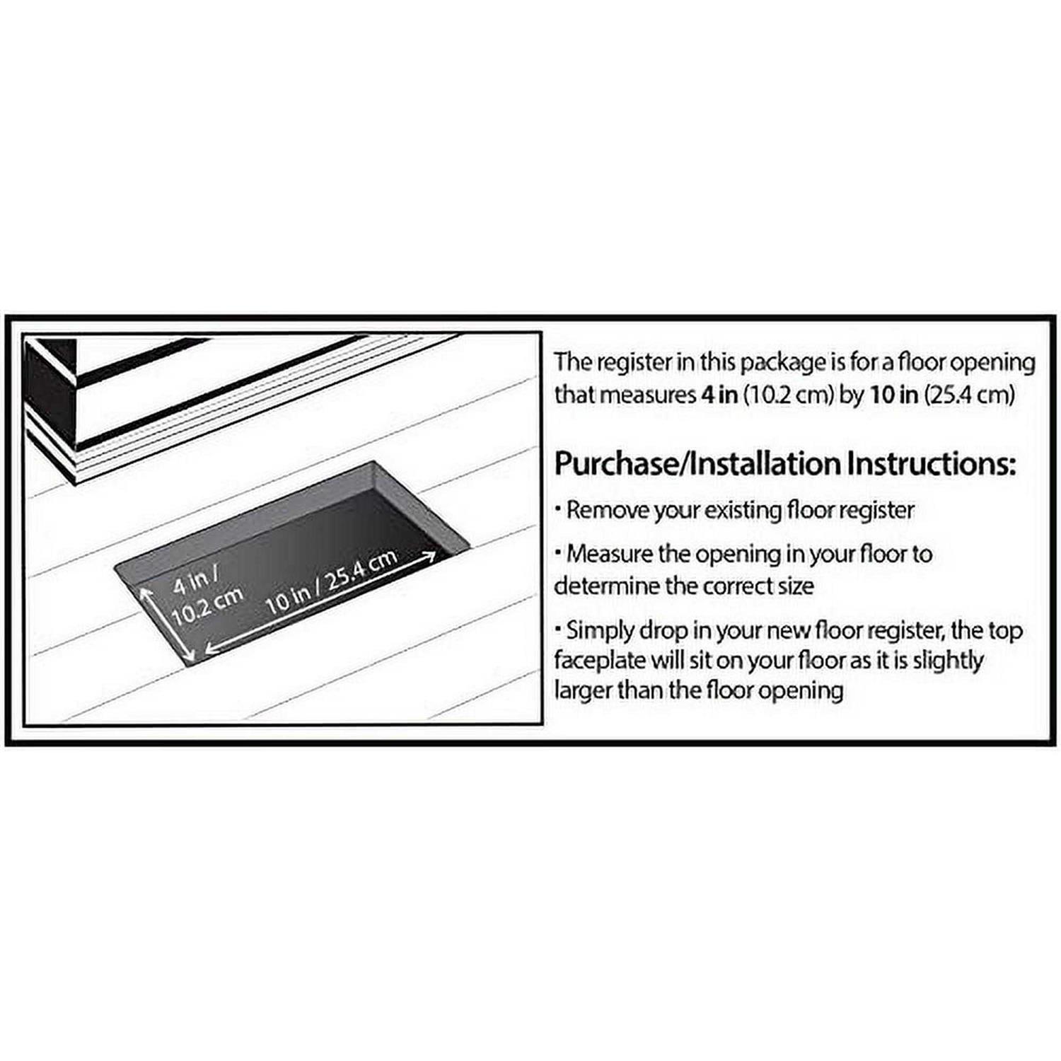 Decor Grates Pl410 wh 4 Inch by 10 Inch Plastic Floor Register - Zenithce