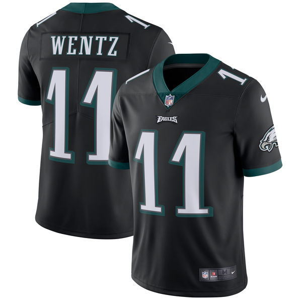 Philadelphia Eagles #11 Carson Wentz Nike Black Vapor Untouchable Limited Stitched Jersey - Zenithce