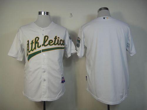 Athletics Blank White Cool Base Stitched Jersey - Zenithce