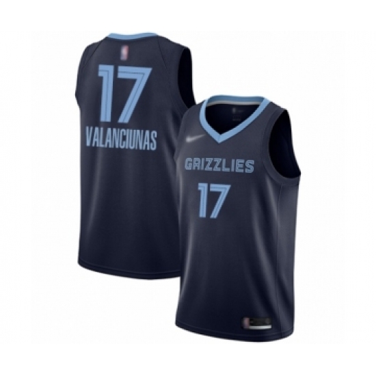 Memphis Grizzlies #17 Jonas Valanciunas Authentic Navy Blue Finished Jersey - Icon Edition - Zenithce