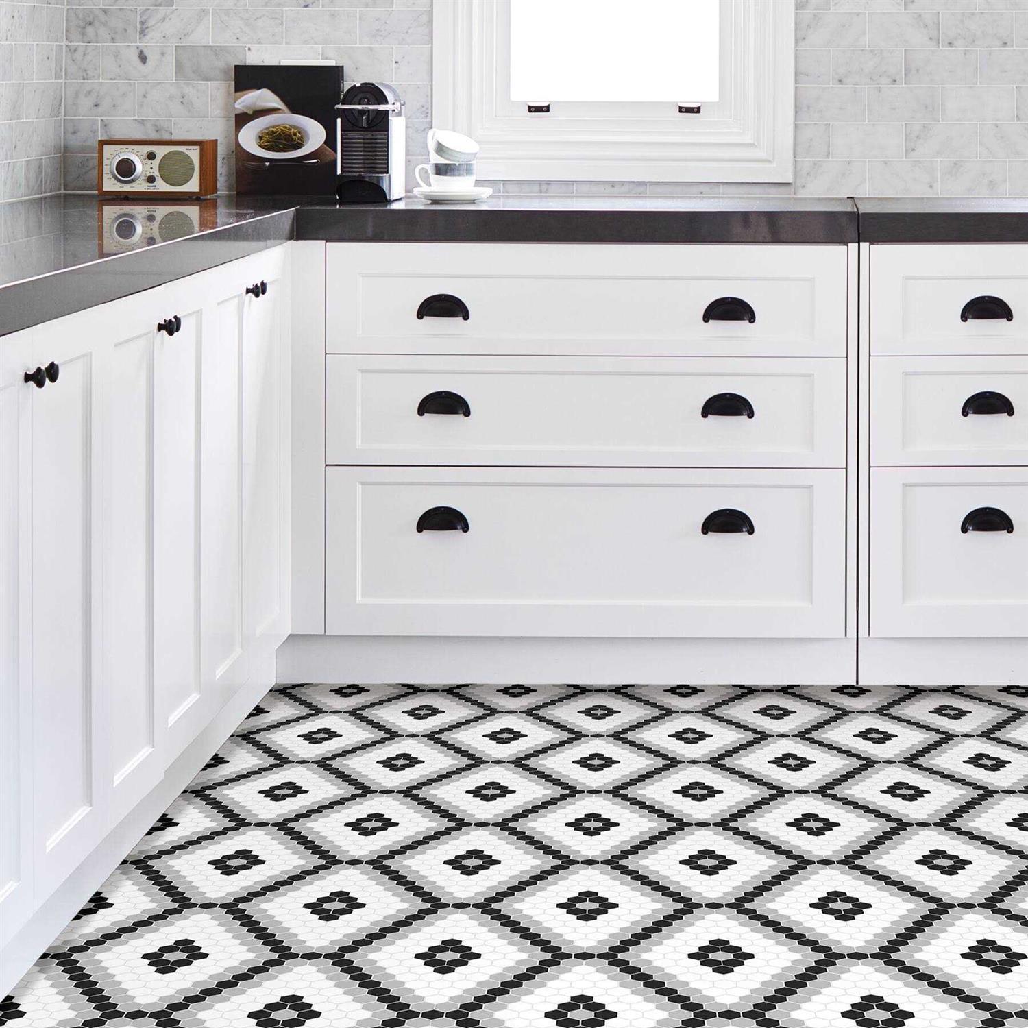 FloorPops Lattice Peel Stick Floor Tiles - Zenithce