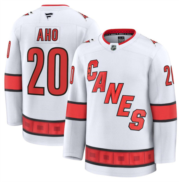 Carolina Hurricanes #20 Sebastian Aho White 2024-25 Away Stitched Jersey - Zenithce