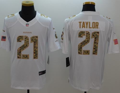 Redskins #21 Sean Taylor White Stitched Limited Salute To Service Nike Jersey - Zenithce