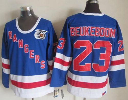 Rangers #23 Jeff Beukeboom Blue CCM 75TH Stitched Jersey - Zenithce