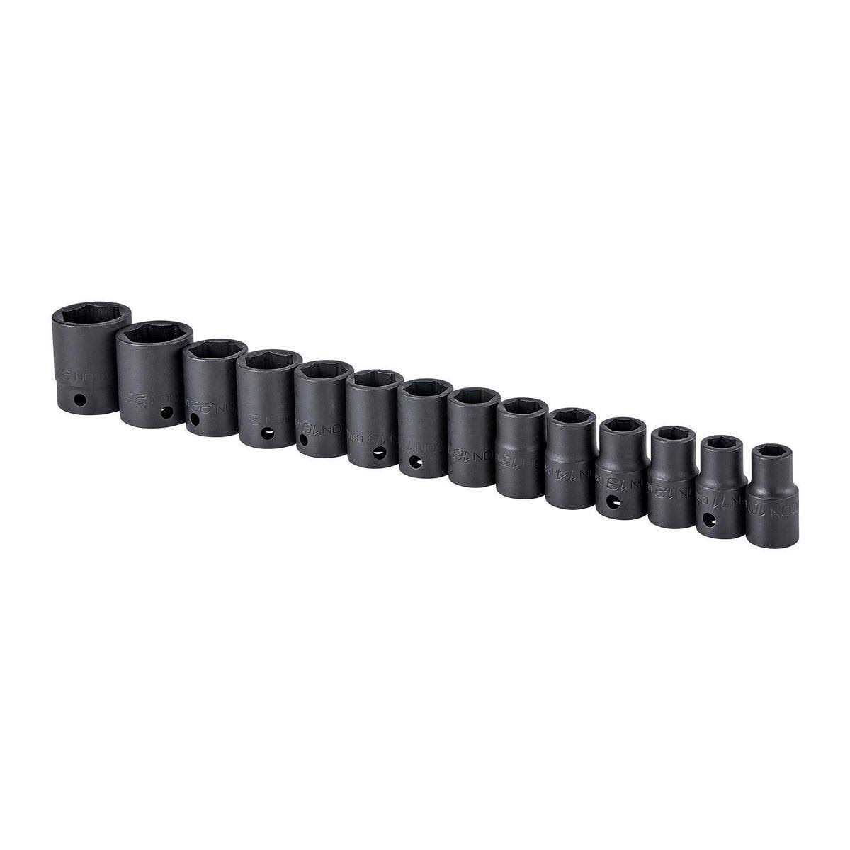 Icon 1/2 in. Drive Metric Professional Deep Impact Socket Set - Zenithce