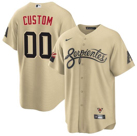 Arizona Diamondbacks Gold Customized Custom 2021 City Connect Cool Base Stitched Jersey - Zenithce