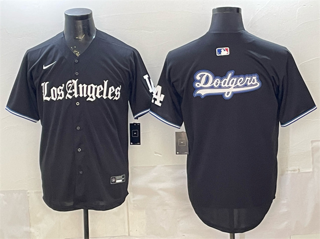 Los Angeles Dodgers Team Big Logo Black 'Gothic Edition' Vapor Premier Limited Stitched Jersey - Zenithce