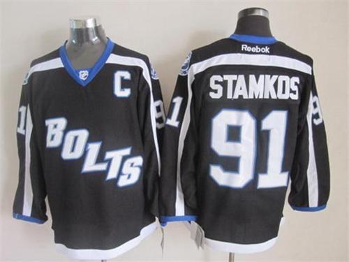 Lightning #91 Steven Stamkos Black Third Stitched Jersey - Zenithce