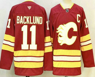 Calgary Flames #11 Mikael Backlund Red Authentic Jersey - Zenithce