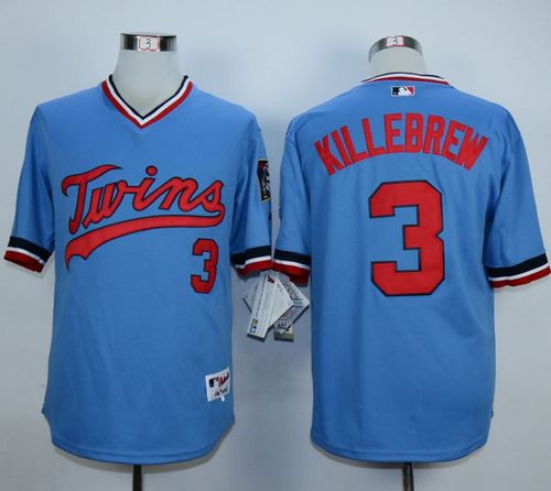 Twins #3 Harmon Killebrew Light Blue 1984 Turn Back The Clock Stitched Jersey - Zenithce