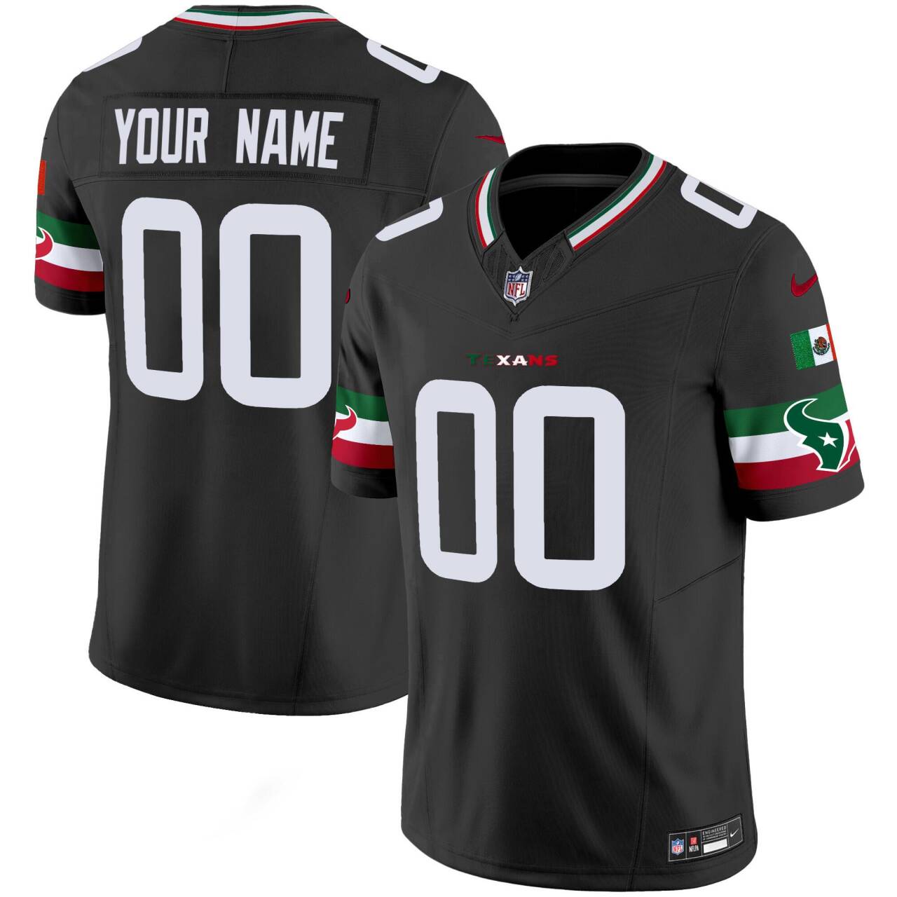 Houston Texans Custom Black Mexico Vapor Limited Stitched Jersey - Zenithce