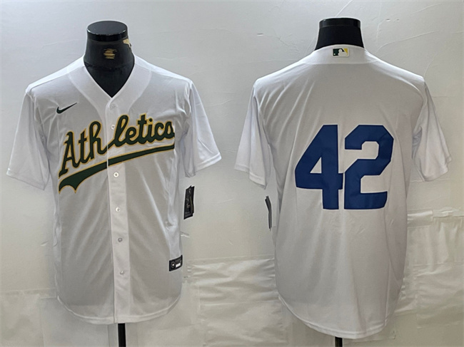 Oakland Athletics #42 Jackie Robinson White Cool Base Stitched Jersey - Zenithce
