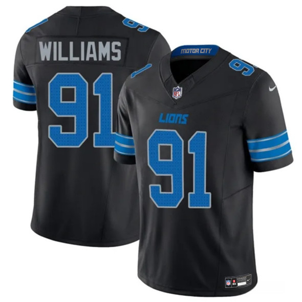 Detroit Lions #91 Tyleik Williams Black 2025 Draft F.U.S.E. Vapor Limited Football Stitched Jersey - Zenithce