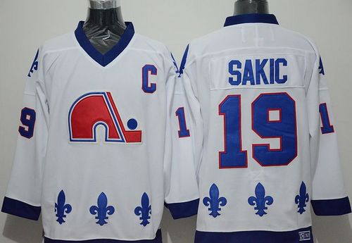 Nordiques #19 Joe Sakic Whtie CCM Throwback Stitched Jersey - Zenithce