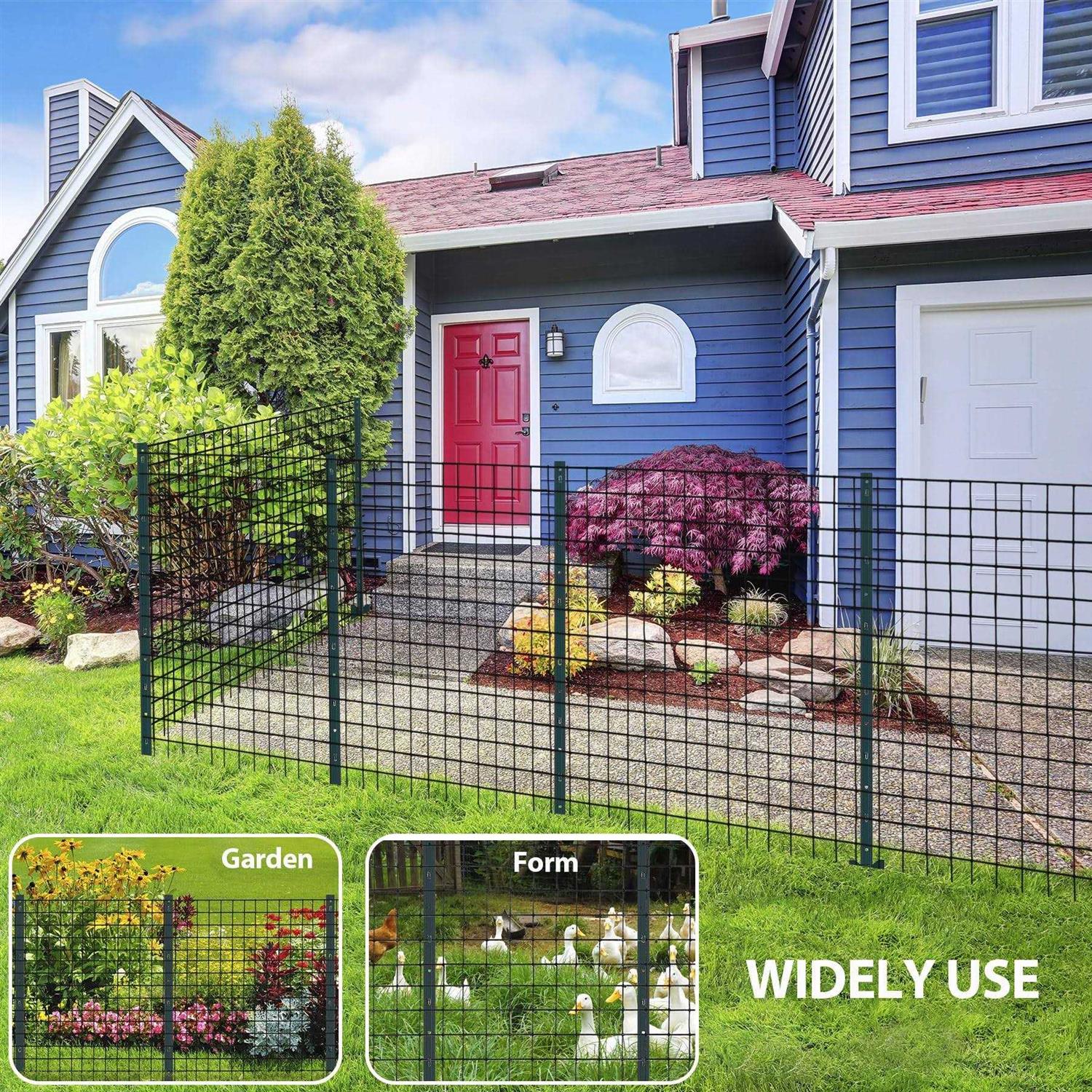Toriexon 10 Packs Fence Posts Heavy Duty Metal Fence Post with U-channel - Zenithce