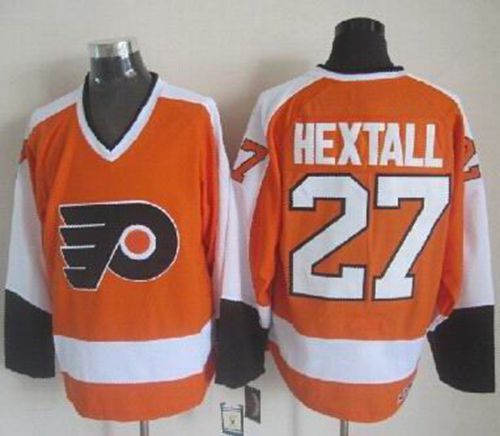Flyers #27 Ron Hextall Orange White CCM Throwback Stitched Jersey - Zenithce