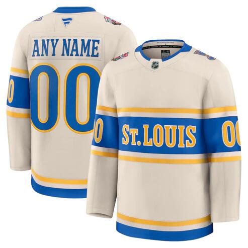 St. Louis Blues Custom Cream 2024-25 Winter Classic Stitched Jersey - Zenithce