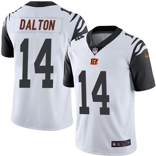 Bengals #14 Andy Dalton White Stitched Limited Rush Nike Jersey - Zenithce