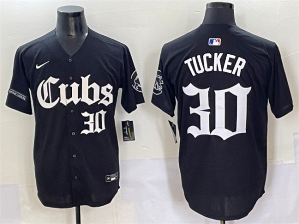 Chicago Cubs #30 Kyle Tucker Black 'Gothic North Side Edition' Vapor Premier Limited Stitched Jersey - Zenithce