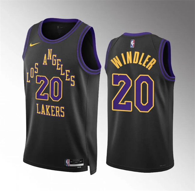 Los Angeles Lakers #20 Dylan Windler Black 2023-24 City Edition Stitched Jersey - Zenithce