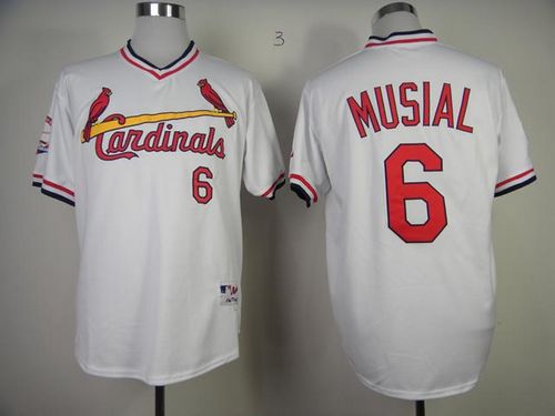 Cardinals #6 Stan Musial White 1982 Turn Back The Clock Stitched Jersey - Zenithce