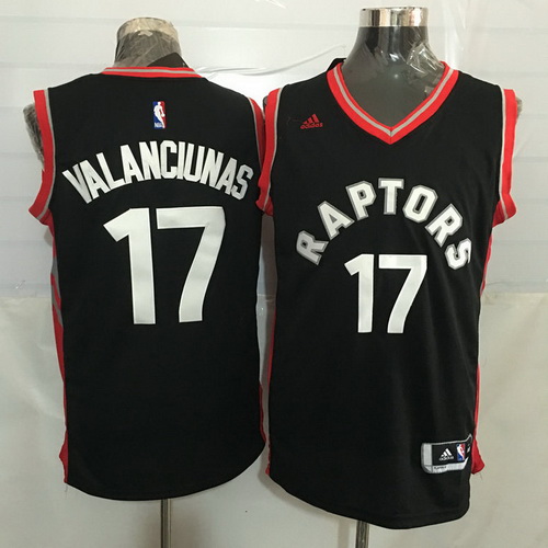 Toronto Raptors #17 Jonas Valanciunas Black With Red New Rev 30 Swingman Jersey - Zenithce