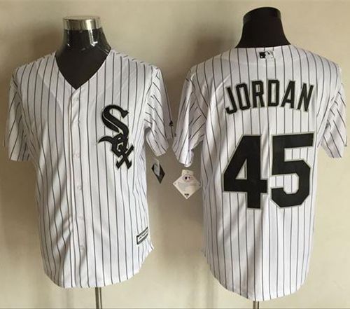White Sox #45 Michael Jordan White(Black Strip) New Cool Base Stitched Jersey - Zenithce
