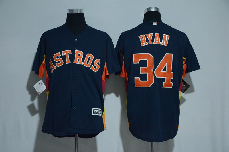 Houston Astros #34 Nolan Ryan Majestic Navy Alternate Cool Base Stitched Jersey - Zenithce